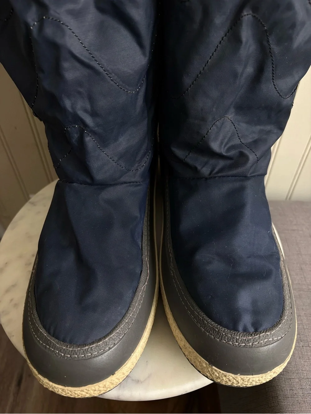 Vintage Diadora Quilted Lined Snow/Moon Boots Mens 12.5 Navy Blue VTG 80s Italy
